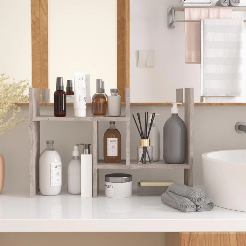 JERRY & MAGGIE Wooden Desktop Organizer Shelf with Storage