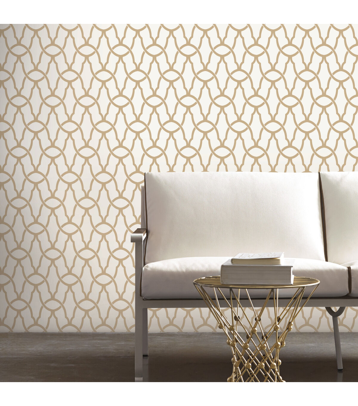 RoomMates Wallpaper Gold Trellis
