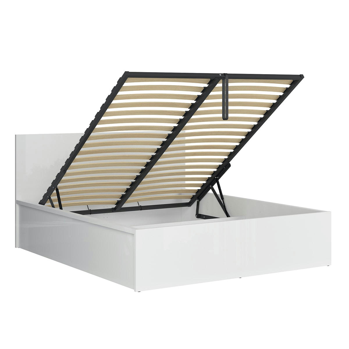 - Lit coffre 160x200 sommier inclus blanc