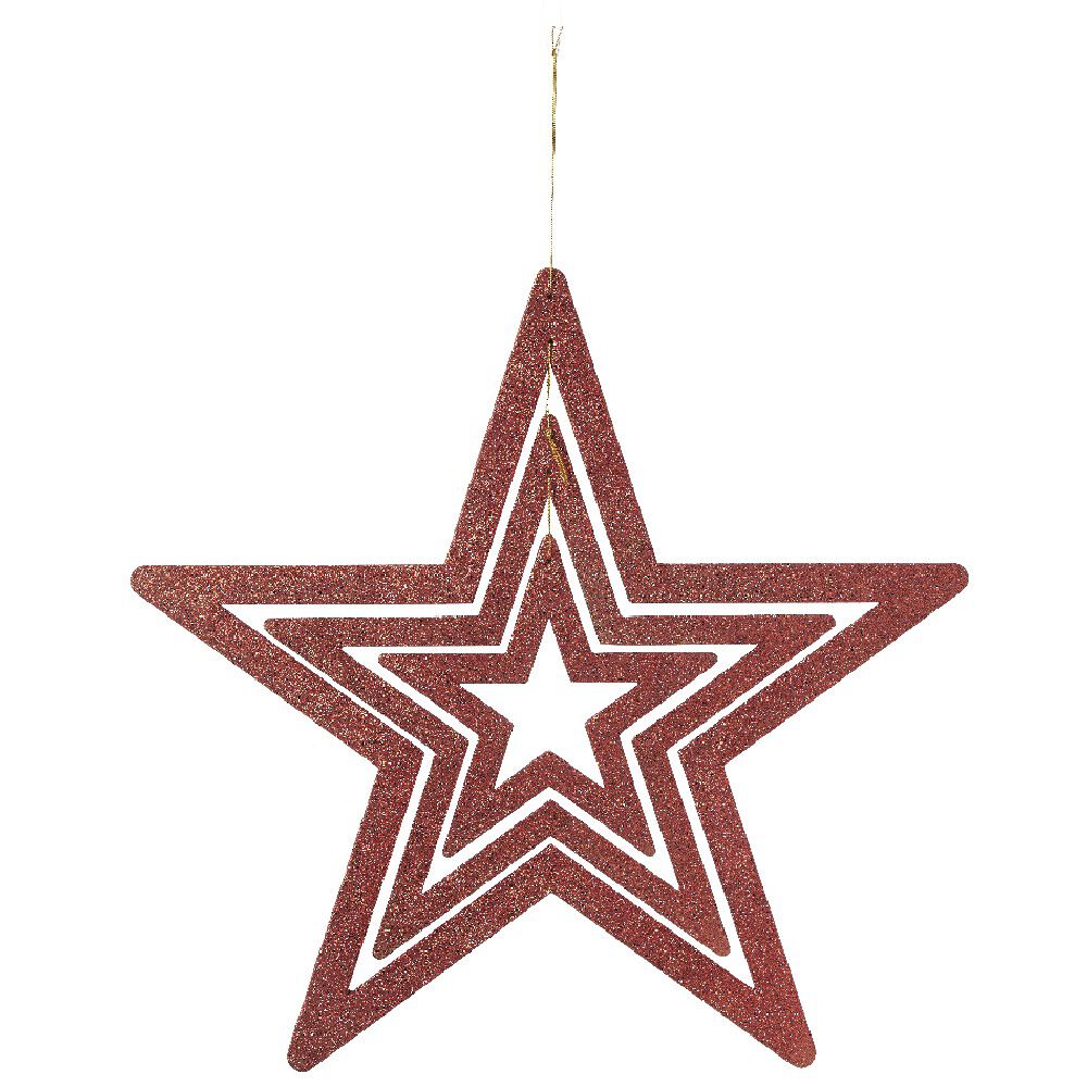 Suspension étoile rouge encastrée XXL