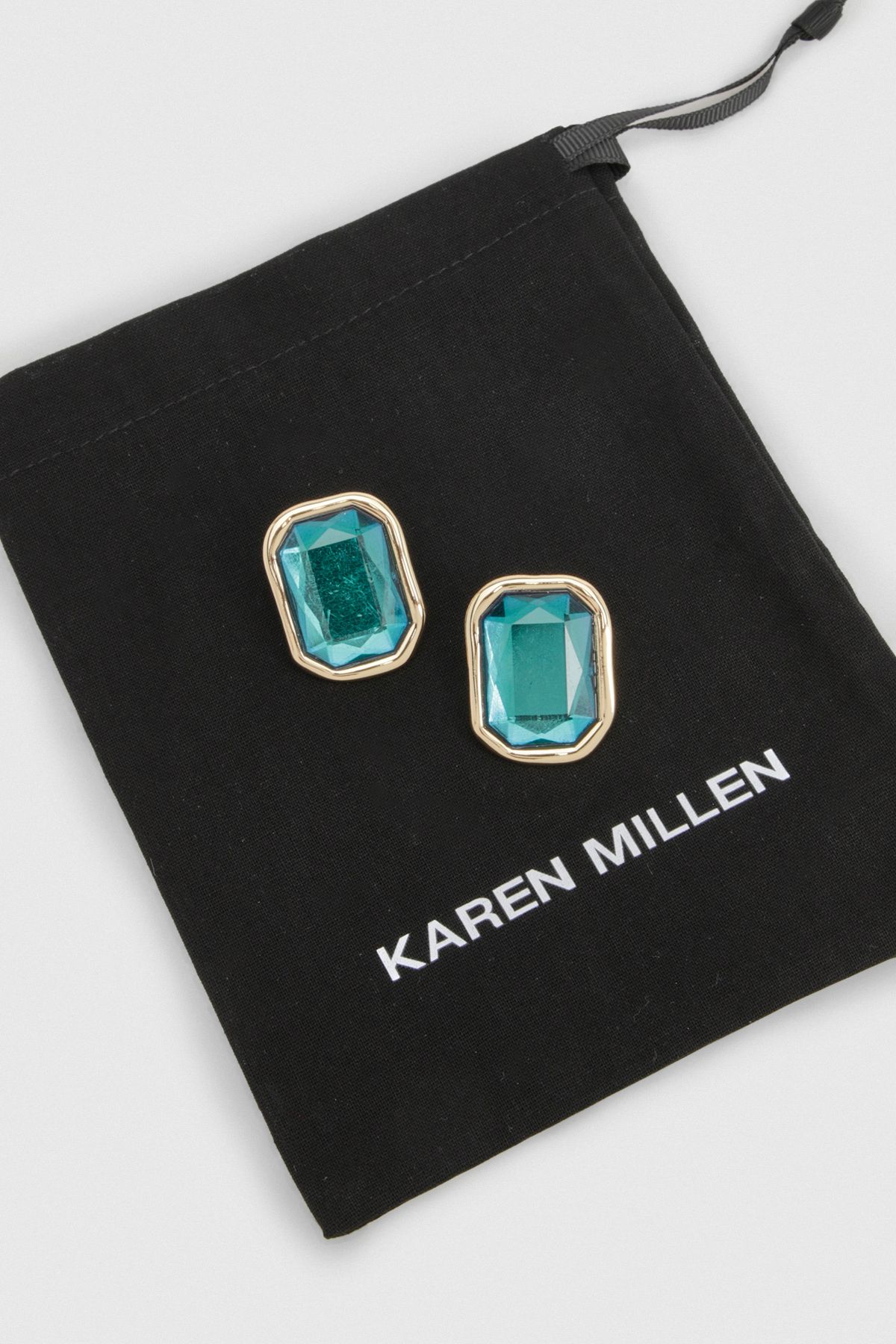 KarenMillen Crystal Look Oval Stud Earrings