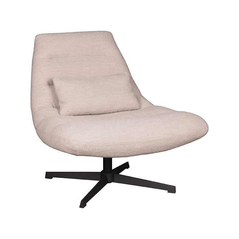 LABEL51 - Draaifauteuil Nox - Naturel Boucle - Zwart Metaal