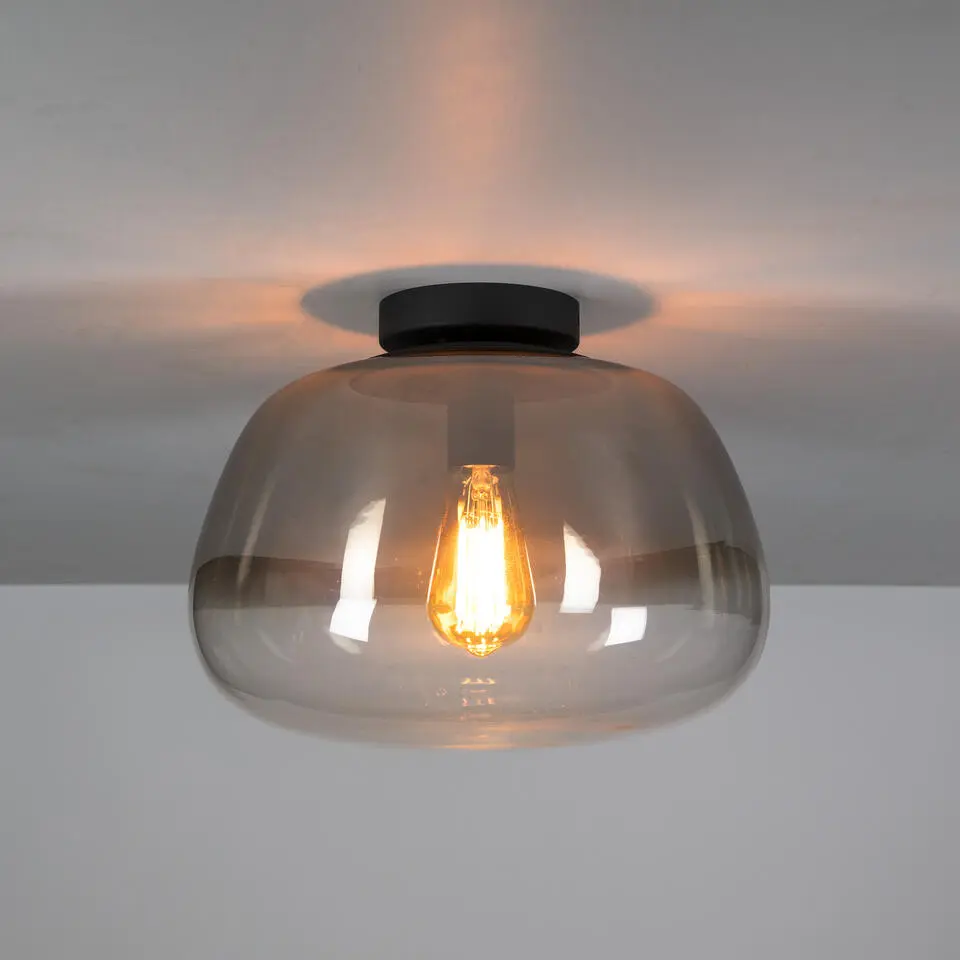 Hoyz Collection - Plafondlamp Pulse Shaded 1-lichts - Smoke Grey Glas