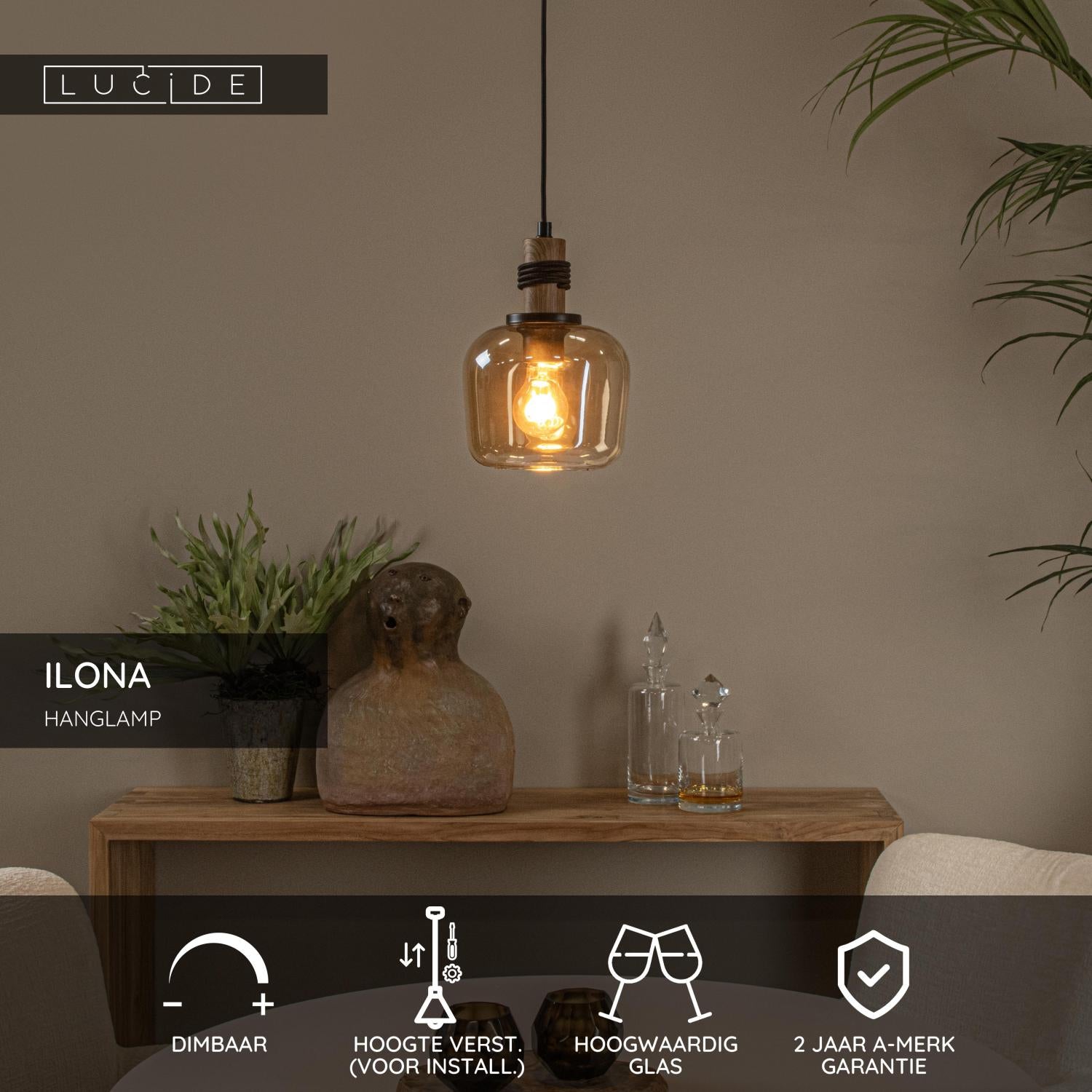 Lucide ILONA Hanglamp - Amber