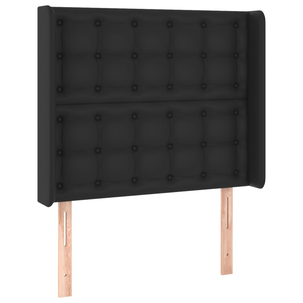 Wezgłowie Czarny 103 x 16 x 118/128 cm Sztuczna skóra vidaXL