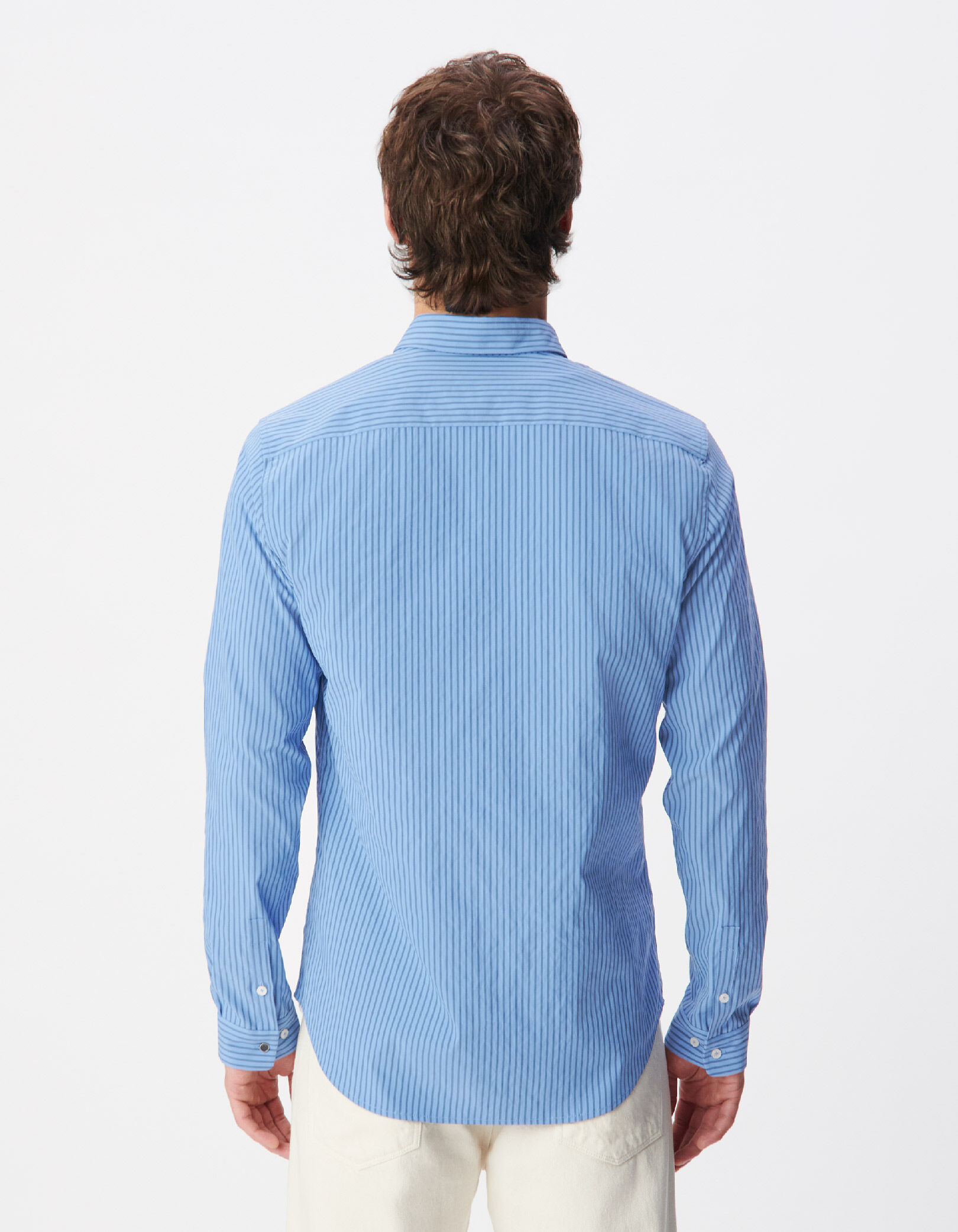 Chemise slim bleue rayée EASY CARE Homme