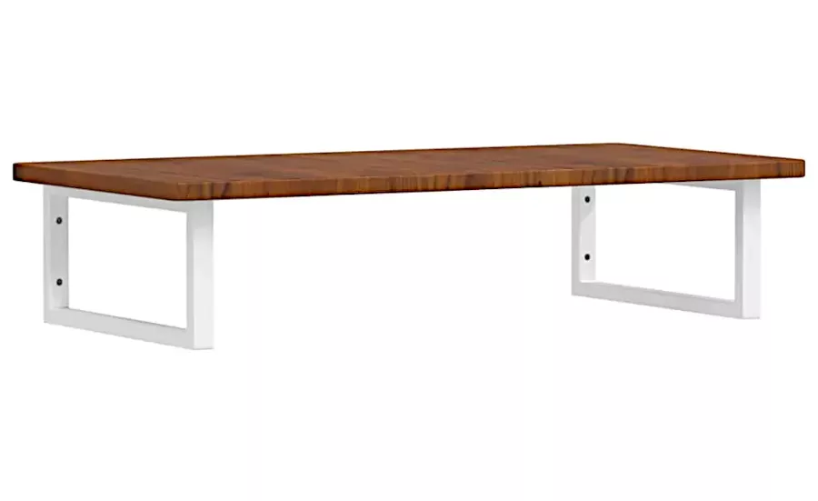 Ciemnobrązowa półka 100x50 białe uchwyty - Velo