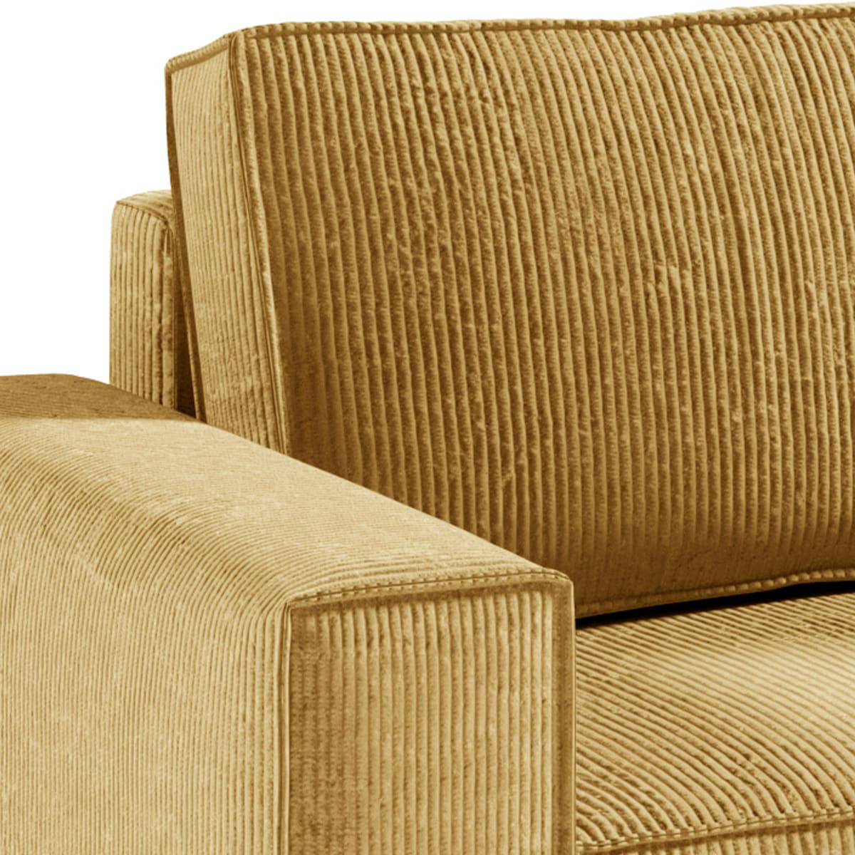 - Canapé d'angle réversible et convertible 4 places velours côtelé jaune