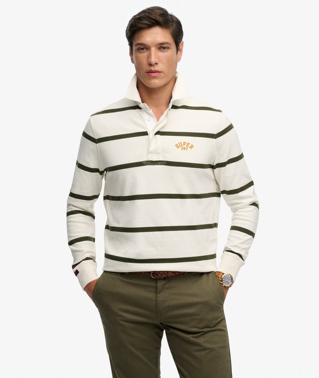 Vintage Athletic Stripe Rugby Top