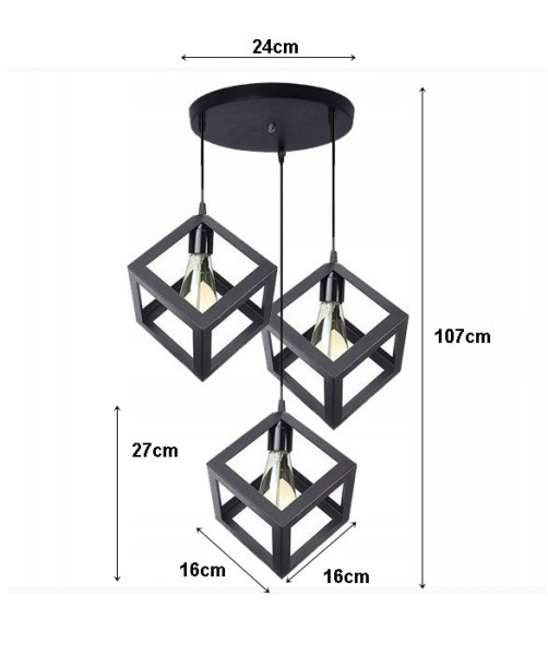 Lampa sufitowa metalowa loft s