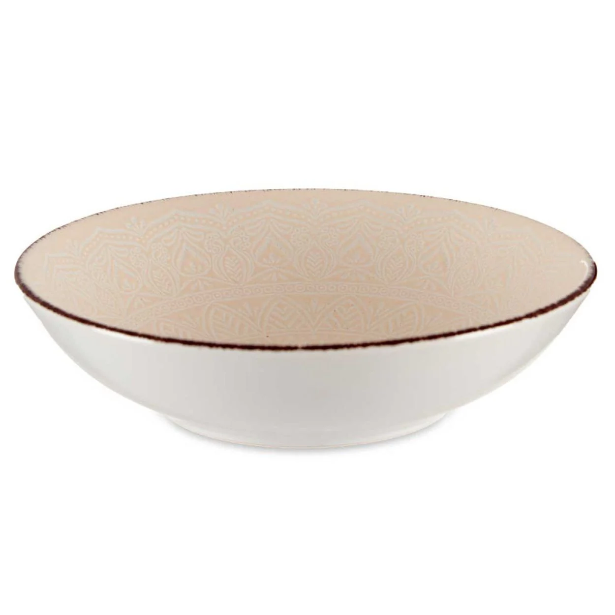 Talerz głęboki 20 cm MANDALA beżowy kamionka