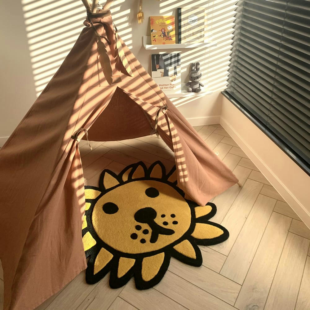 LION - Tapis de sol lion tissu jaune