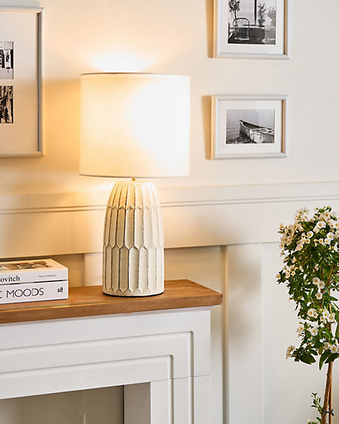 Lampe à poser BELIHUL Céramique Blanc cassé