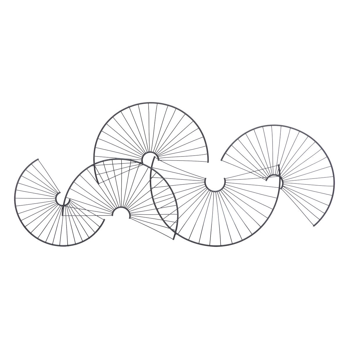 Decoração mural CLOE preto em metal 35x77cm