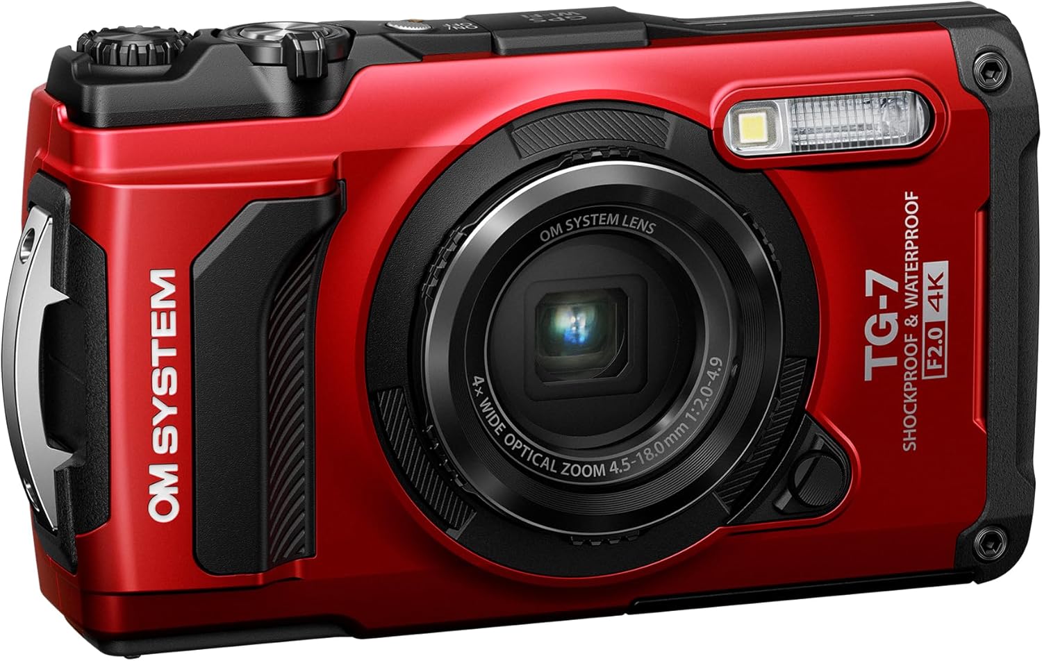 OM System OLYMPUS Tough TG-7 Red Underwater Camera  Waterproof  Freeze Proof  High Resolution Bright  4K Video 44x Macro Shooting (Successor Olympus TG-6)