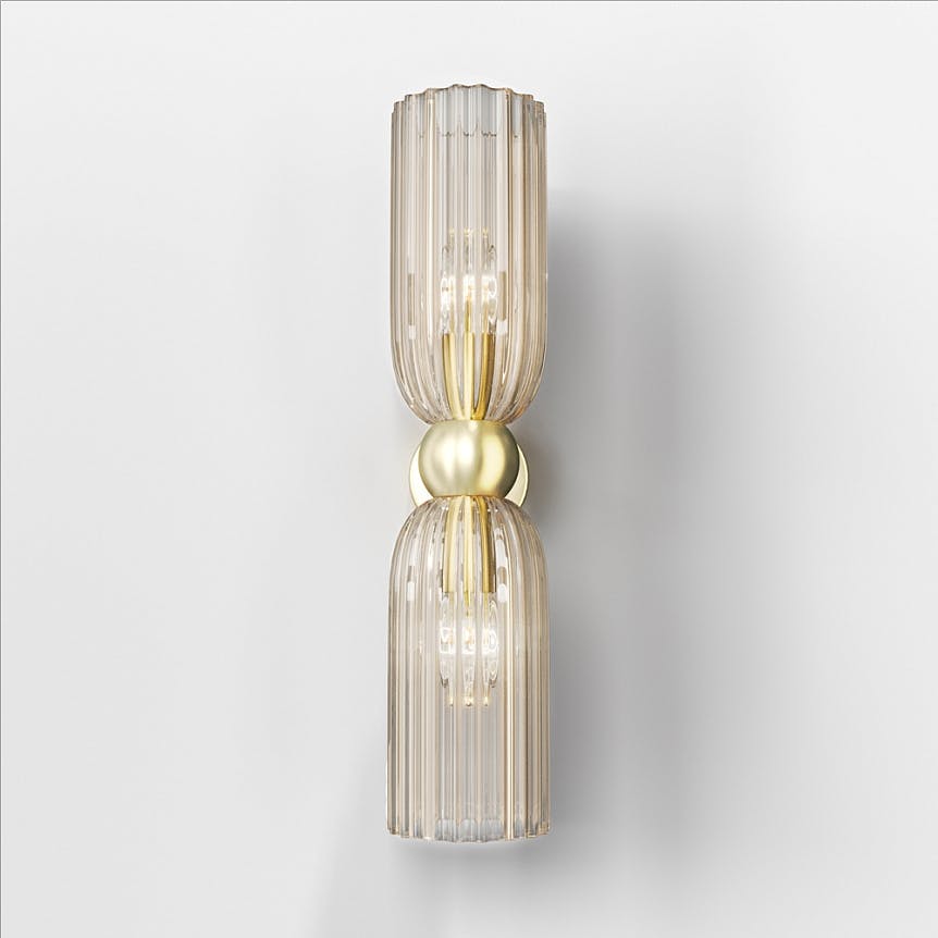 Applique rétro en verre ambré, forme sablier SOLANA