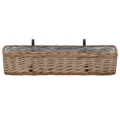 NNEVL Balcony Planter 2 pcs Wicker with PE Lining 80 cm