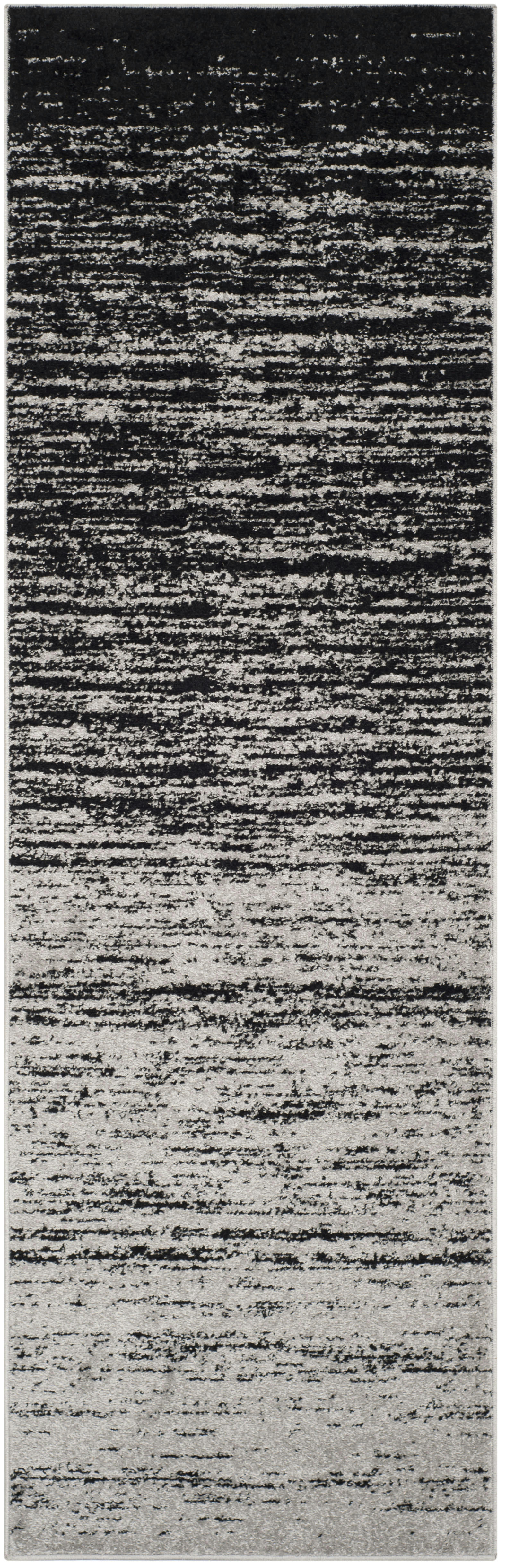 ADIRONDACK - Tapis de salon interieur en argente & noir, 76 x 244 cm