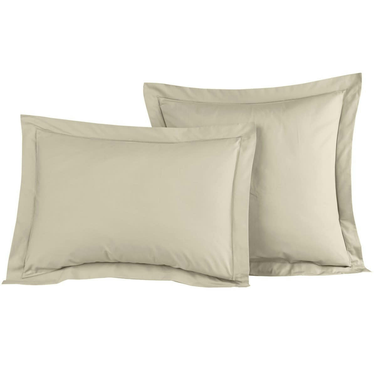 SOFT PERCALE - Lot de 2 taies d'oreiller en percale de coton ficelle 50x70 cm