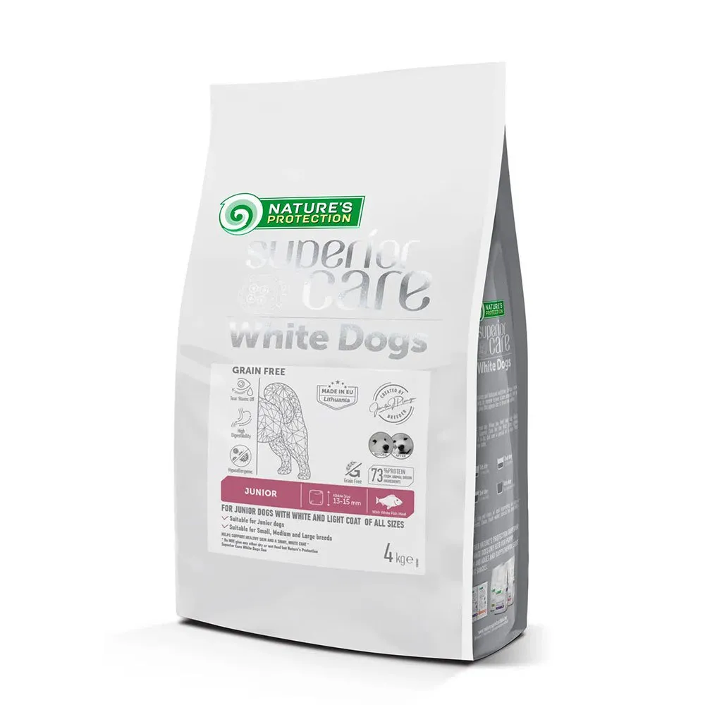 Nature´s Protection White Dog Junior grain free with white fish 4kg
