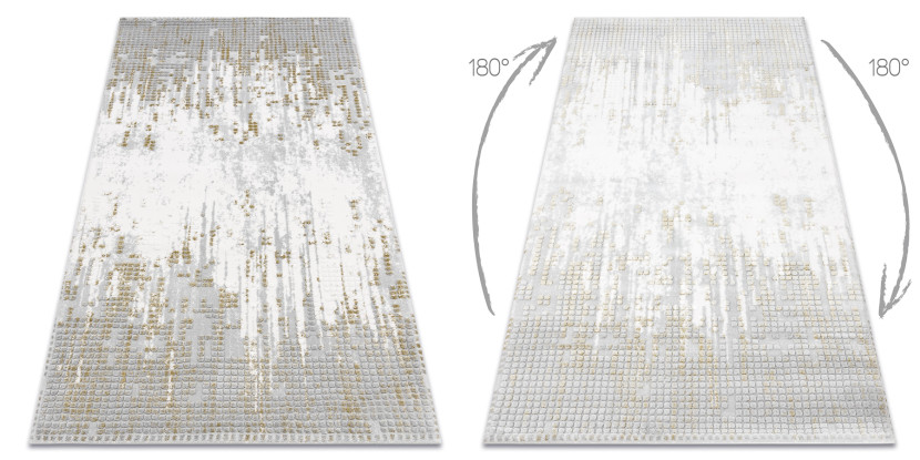 Dywan AKRYL VALS 8376 Geometryczny przestrzenny 3D szary / 80x150 cm