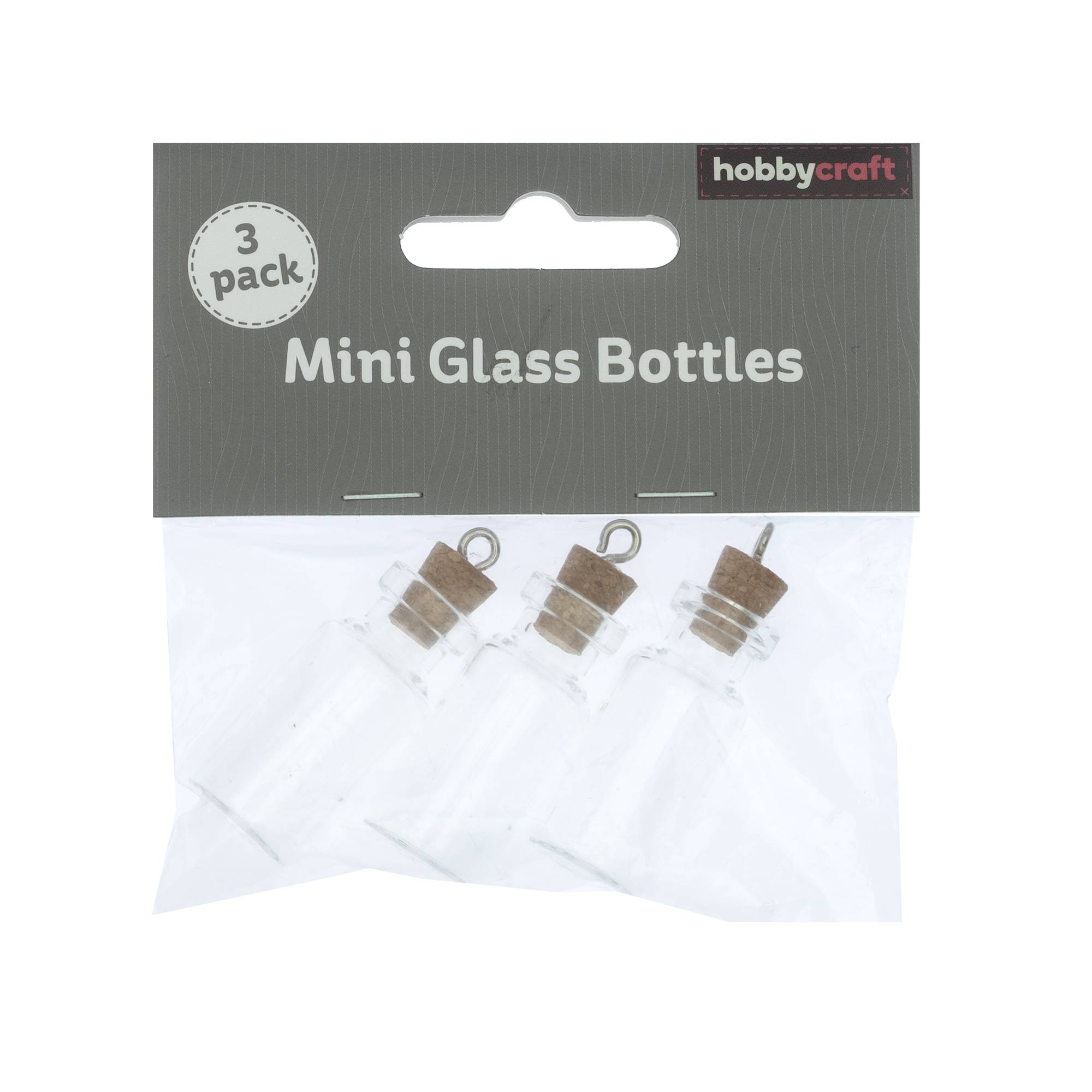 Miniature Glass Bottles 3 Pack