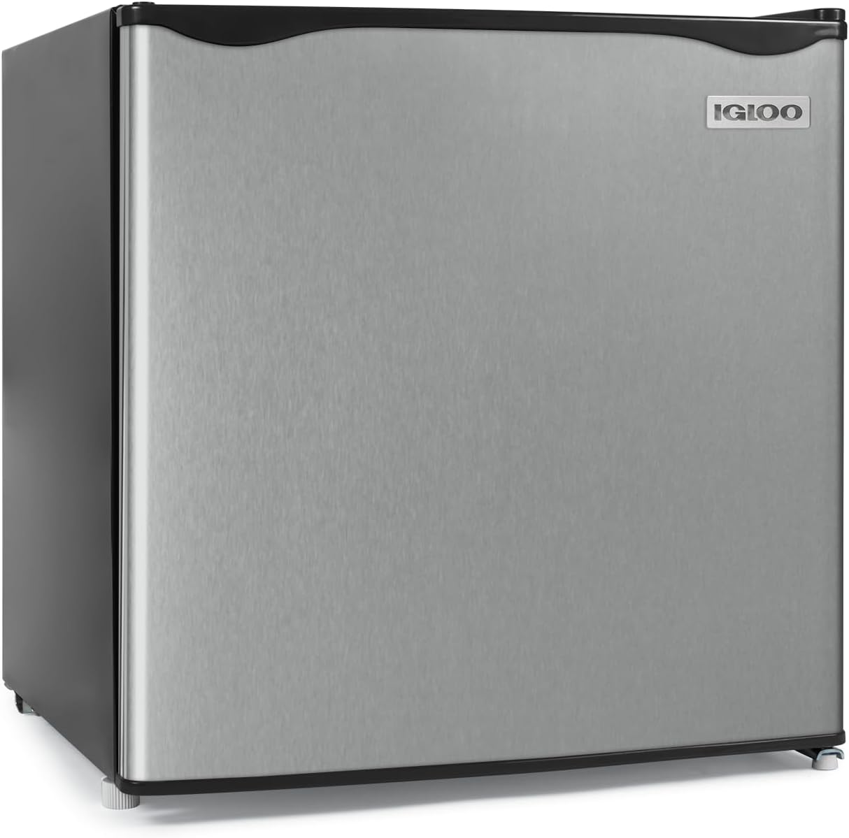 Igloo 1.6 Cu.Ft Mini Fridge with Freezer - Single Door Compact Refrigerator with Glass Shelves for Homes, Dorms & Offices - Keep Drinks & Frozen Foods Cool with Temperature Control Fridge - Platinum
