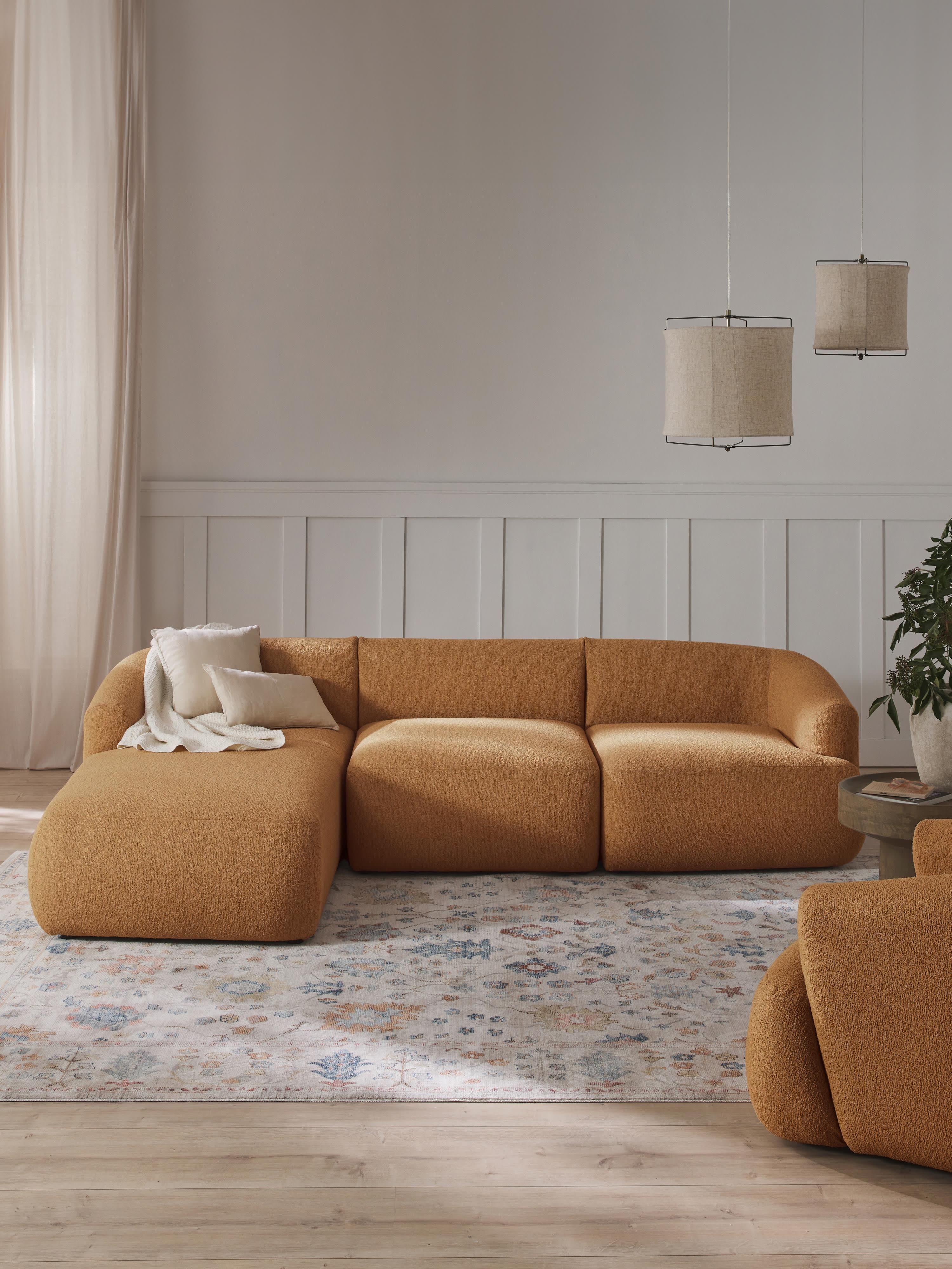 Modulares Bouclé-Ecksofa Sofia (3-Sitzer)