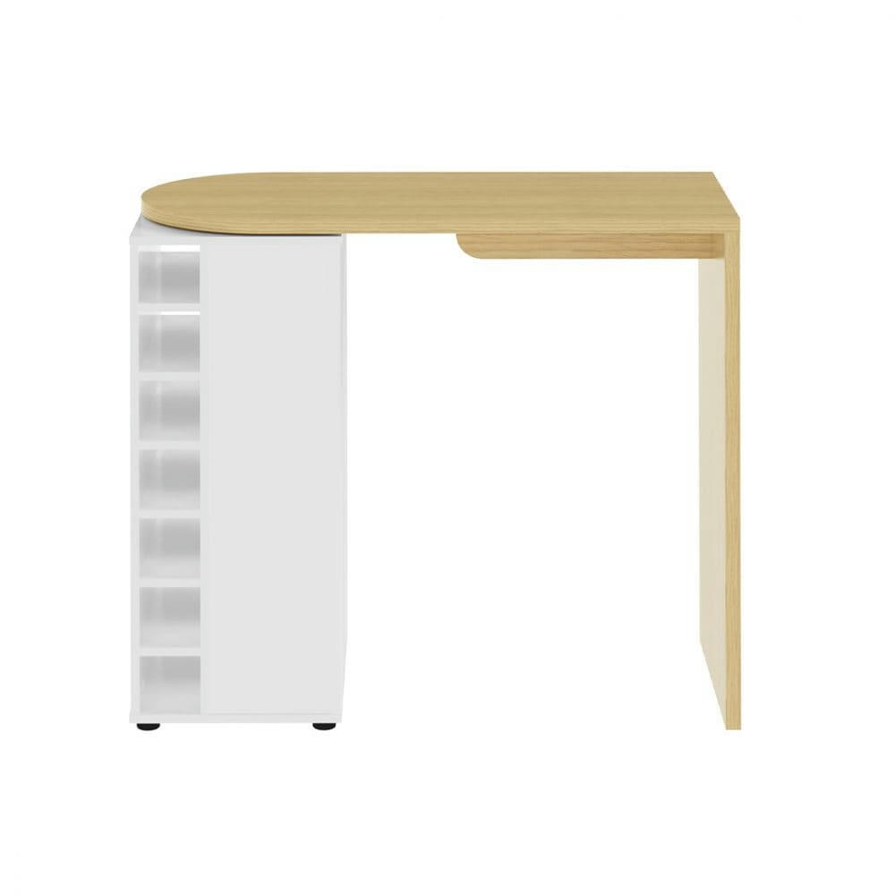 ROLL - Meuble bar  placage chêne clair et blanc