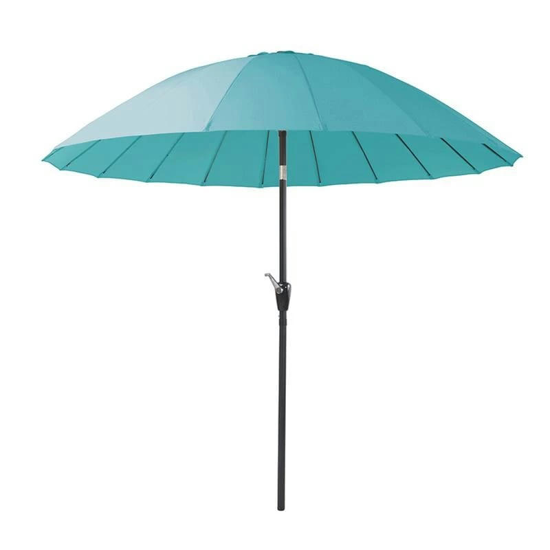 ATLANTA - Parasol de jardin avec mât central bleu clair