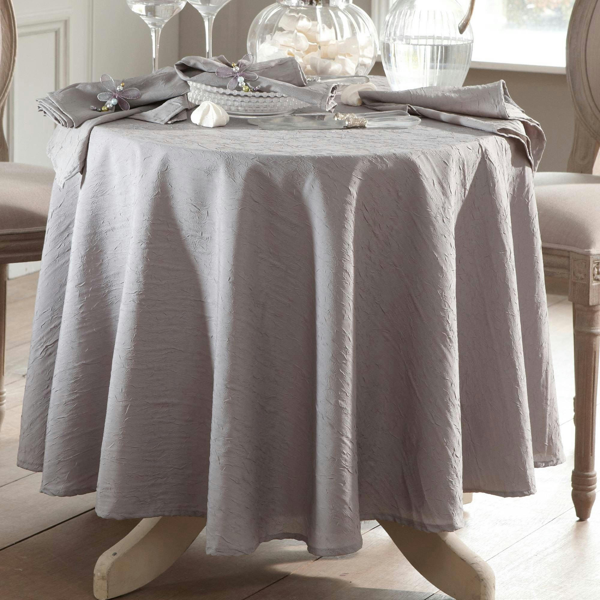 FONTANA - Nappe carrée gris 150x150 en polyester