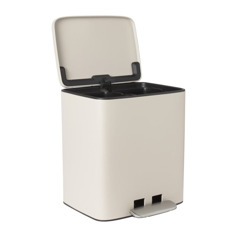 Pedaalemmer 2 vakken - beige - 2x 11.5 liter