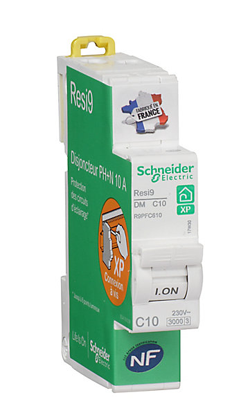 Disjoncteur peignable courbe C phase   neutre 10A Schneider Electric Resi9 XP