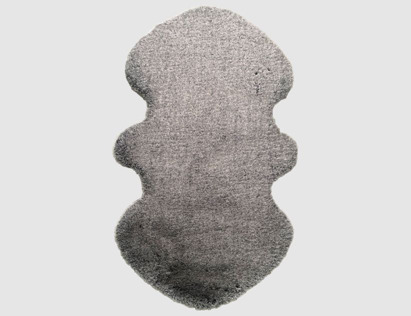Kunstfellteppich Mia Schwarz, Silber