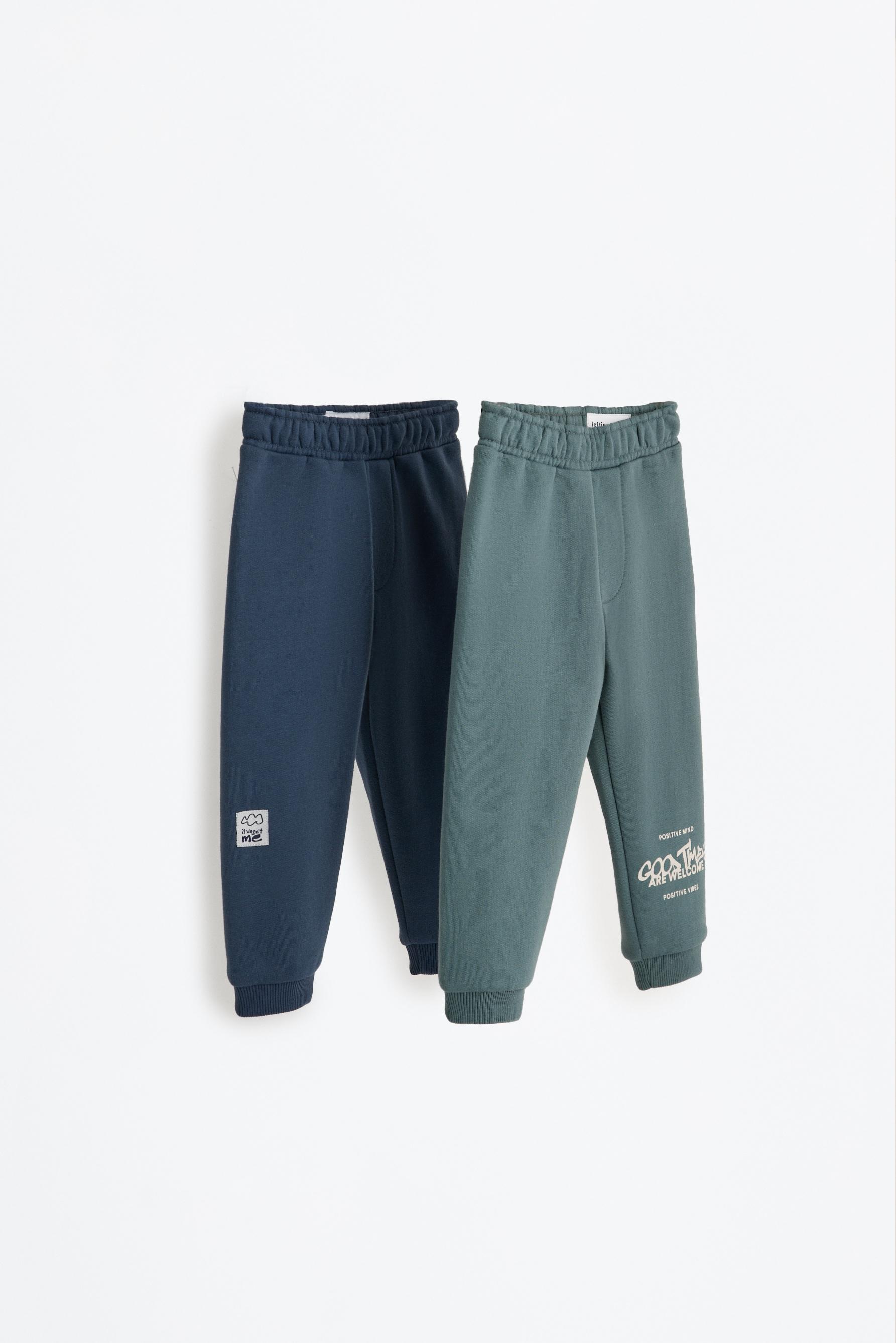 Pack 2 pantalones felpa combinados