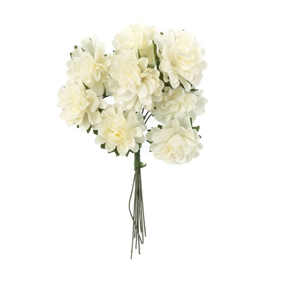 Mini Ivory Wired Floral Picks 8 Pack