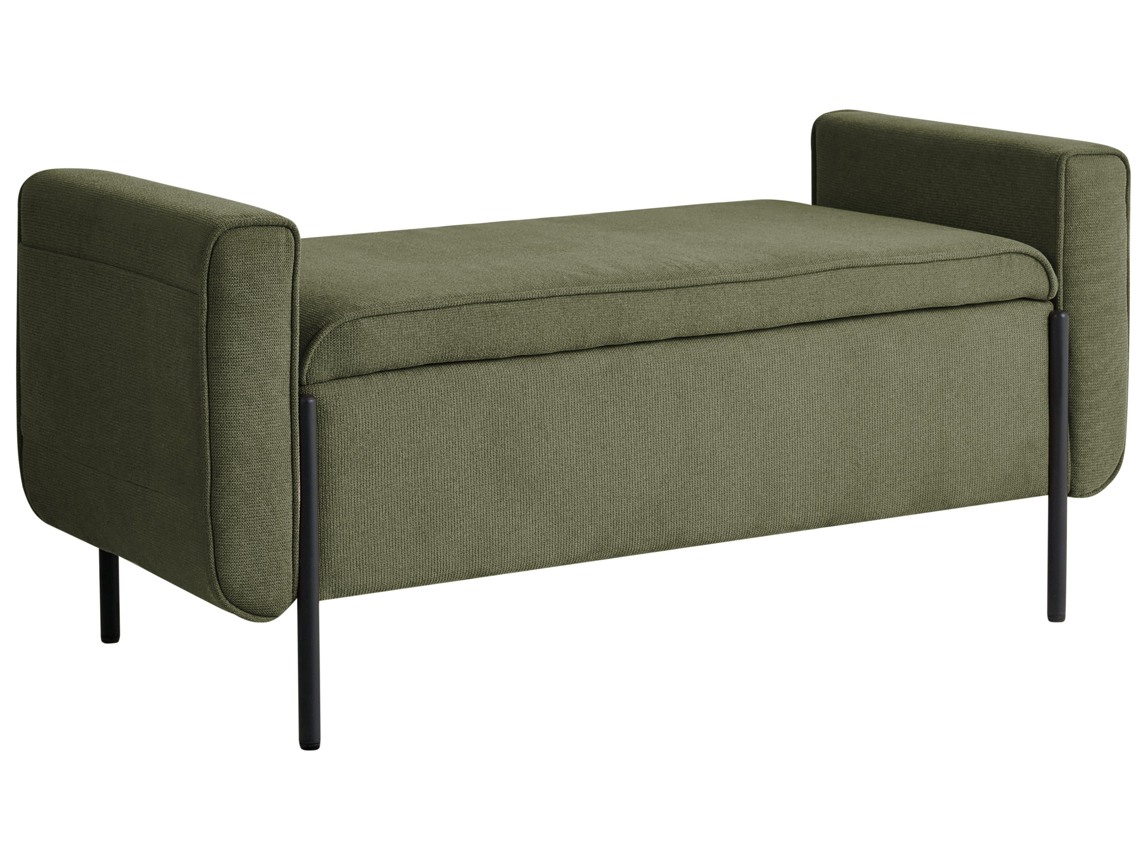 Upholstered Storage Bench LEWES Fabric Green