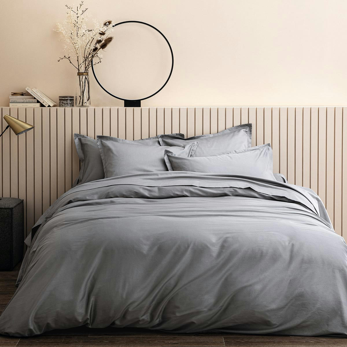 ECLAT - Housse de couette coton argent 200x200 cm