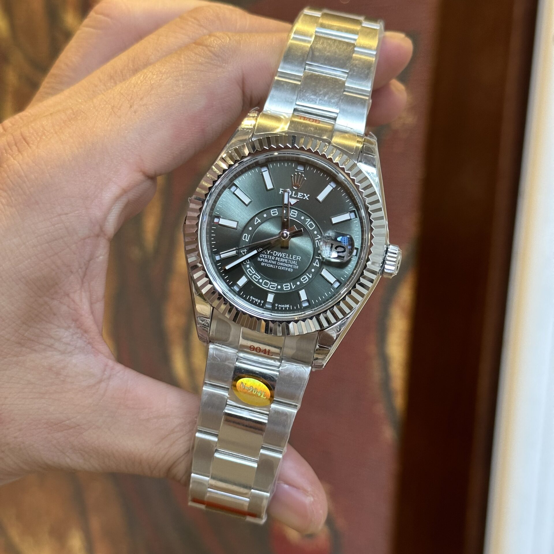 Rolex Sky-Dweller 326935 316L Steel Green Dial 42mm Oyster NBF Replica
