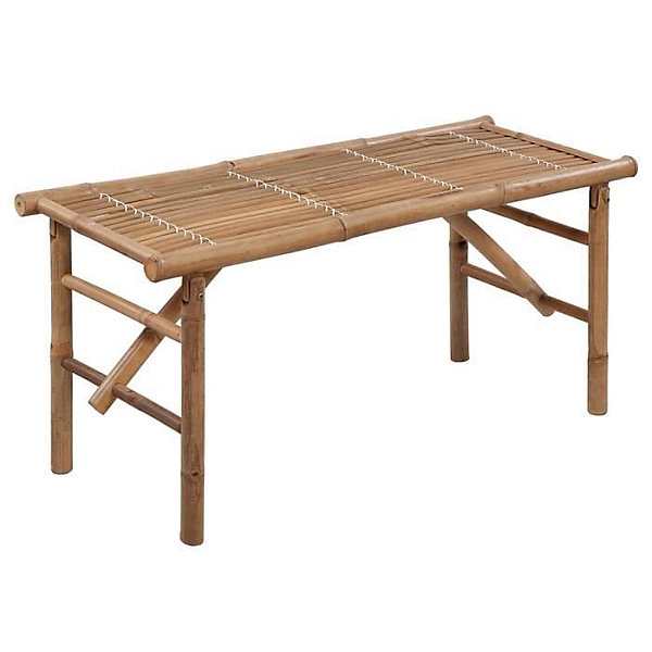 Banc de jardin pliable avec coussin, 118 cm, vidaXL Bambou.