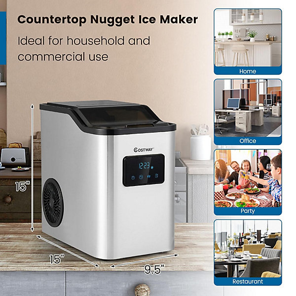 Machine à Glaçons 24kg jour avec Autonettoyage Ice Maker Pelle à Glaçons