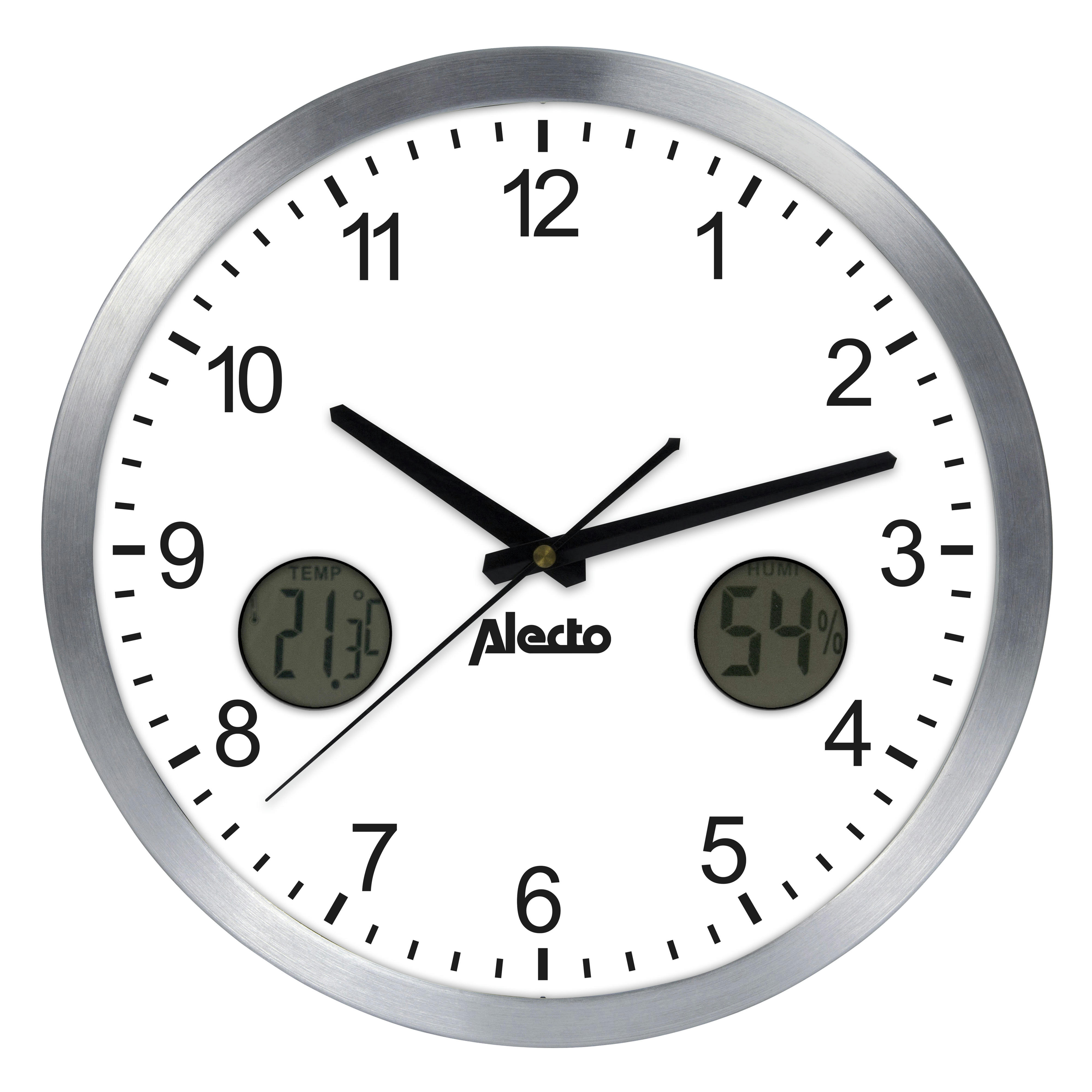 - Grande horloge murale analogique avec thermomètre et