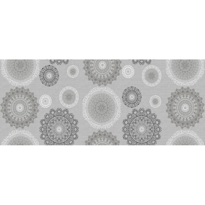 Toile cirée sur support non tissé Fortuna gris blanc 140 cm au mètre HOBBYTEX