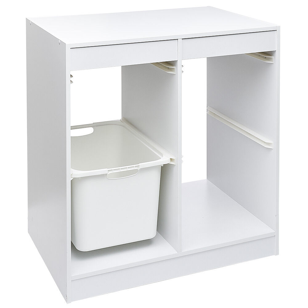 Structure de rangement carrée pour 4 bacs coulissants