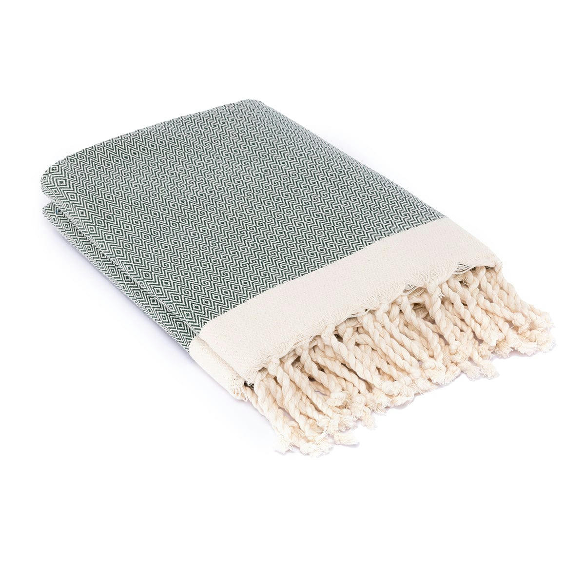 COURCHEVEL - Plaid coton  160x250 vert kaki