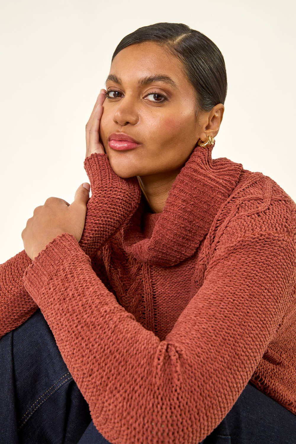 Roman Chenille Roll Neck Knit jumper