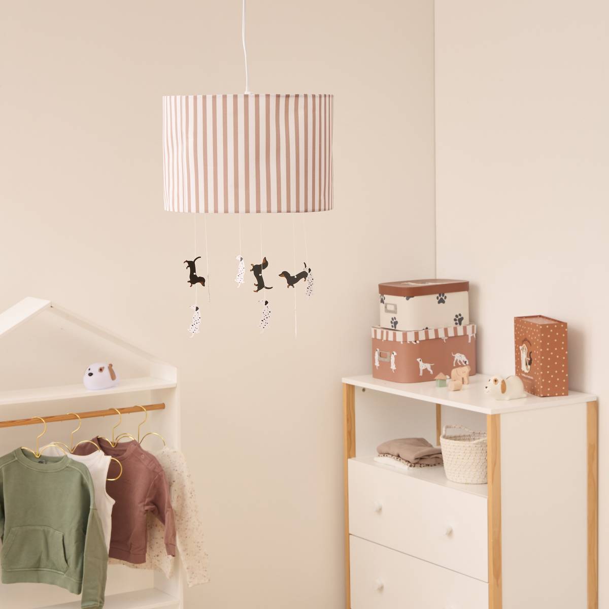 Children's Pendant Light "Scott" Brown, H.40 cm