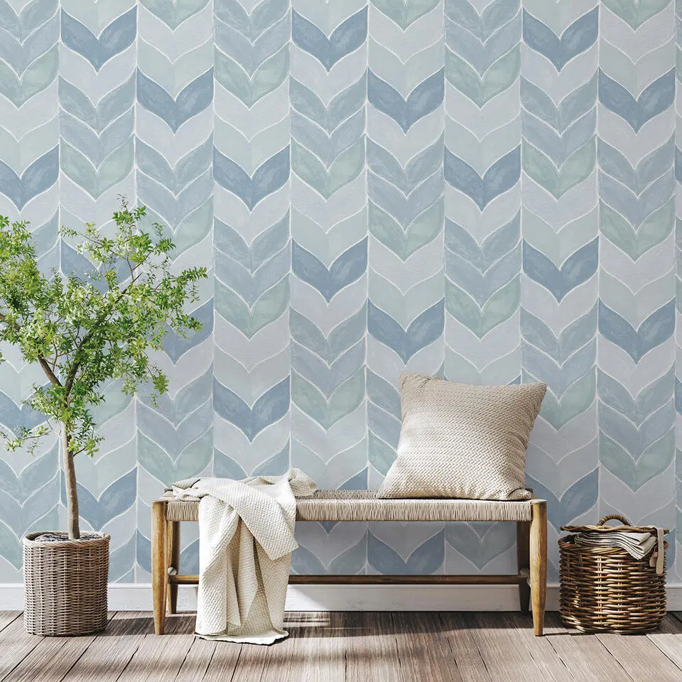 Sanders & Sanders behang grafisch motief blauw - 53 cm x 10,05 m