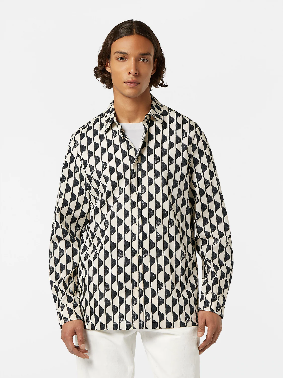 Regular-Fit Geometric Print Shirt