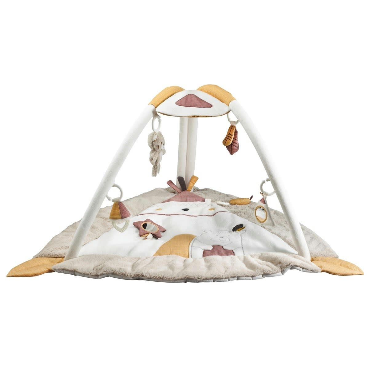 TIMOUKI - Tapis d'éveil Tipi bébé 77x77cm en polyester beige